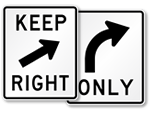 Keep Right & Keep Left Signs
