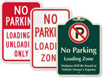 No Parking Loading Zone Signs