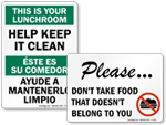 Lunchroom Etiquette Signs