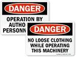 Machine Hazard Signs