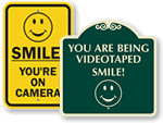 Smile You're on Camera Signs