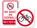 No Biking Signs