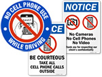 No Cell Phone Signs