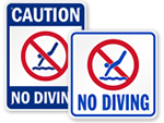 No Diving Signs