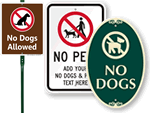 No Dogs Allowed Signs