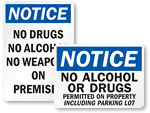 No Drugs or Alcohol Signs