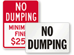 No Dumping Signs