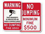 No Dumping Fine Signs