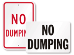 No Dumping Signs