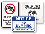 No Dumping Signs