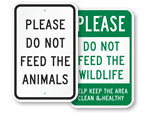 No Feeding Animals Signs