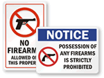 No Weapons & Guns Signs