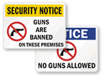 No Guns Signs / No Weapons Signs