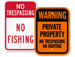 No Hunting or Trespassing Signs