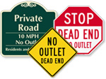 No Outlet Signs