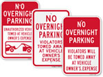 No Overnight Parking Signs