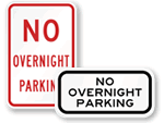 No Overnight Parking Signs