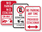 Bilingual No Parking Signs