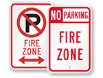 No Parking Fire Zone Signs