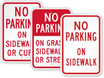 No Parking on Sidewalk Signs