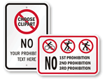 Custom No Skateboard Signs