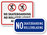 No Skateboarding Signs