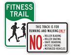 No Skateboarding On Track Signs