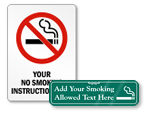 Custom No Smoking Signs