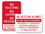 No Soliciting Signs