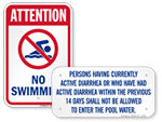 No Swimming Signs