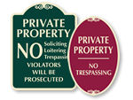 Designer No Trespassing Signs