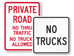 No Trucks Signs