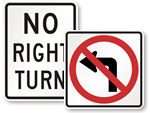 MUTCD Turn Prohibition Signs