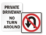 No U Turn Signs