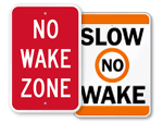 No Wake Signs