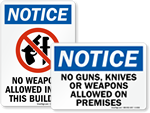 No Weapons Signs