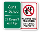 No Weapons in School Signs