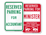 Novelty Reserved Parking Signs