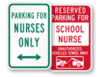 Nurse Parking Signs