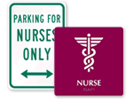 Nurse Parking Signs