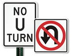 Official DOT No U Turn Signs