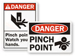 Danger Pinch Point Labels