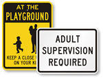 Parental Supervision Required Signs