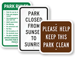 Park Rules Signs