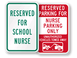 Nurse Parking Signs