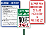 Parking Lot Rules Signs