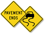 Pavement Ends Sign