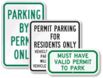 Parking Permit Signs