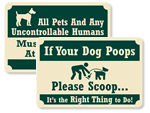 Rustic Pine Crest™ Dog Poop Signs