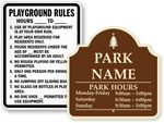 Playground Hours Signs